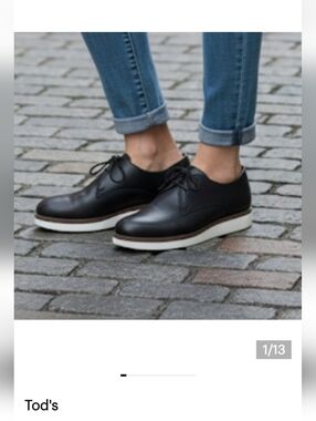 Tod’s Black Leather Oxford Lace-Up Shoes Women’s EU 40 | Made in Italy